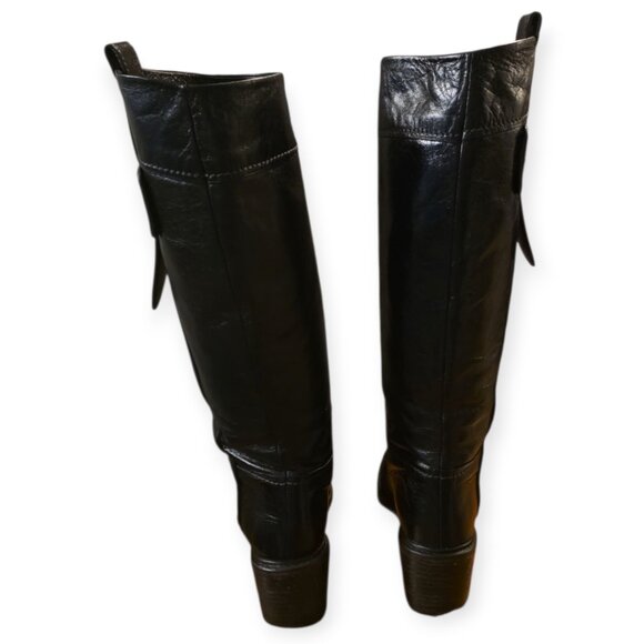 Vintage Size 36.5 Chloe' Black Leather Isetta Boots Made in Italy Good Condition - Picture 4 of 6